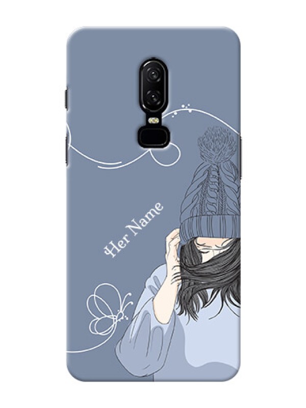 Custom OnePlus 6 Custom Mobile Case with Girl in winter outfit Design