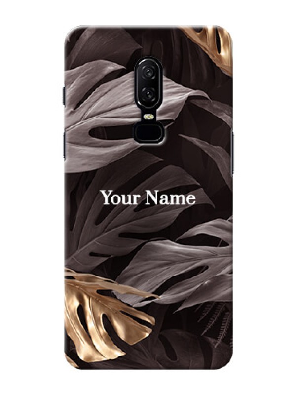 Custom OnePlus 6 Mobile Back Covers: Wild Leaves digital paint Design