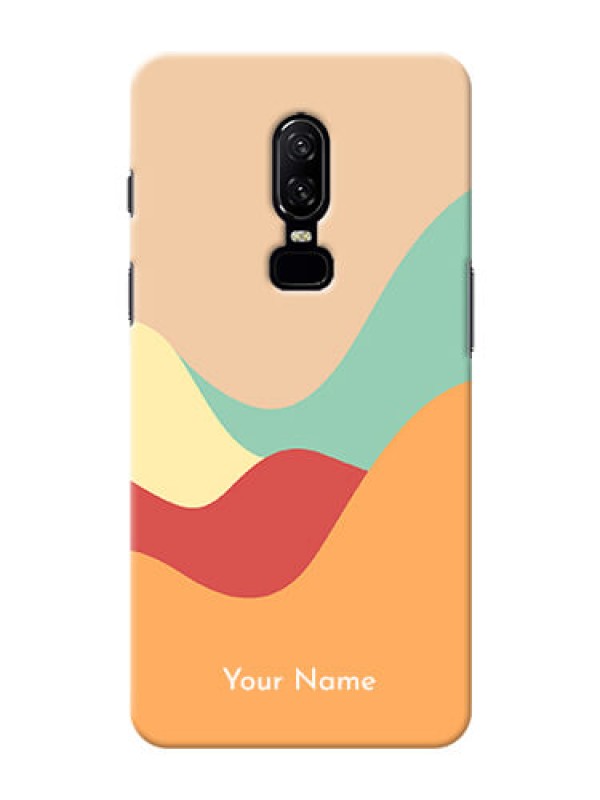 Custom OnePlus 6 Custom Mobile Case with Ocean Waves Multi-colour Design