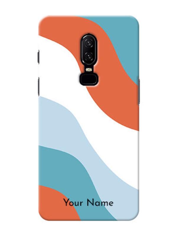 Custom OnePlus 6 Mobile Back Covers: coloured Waves Design