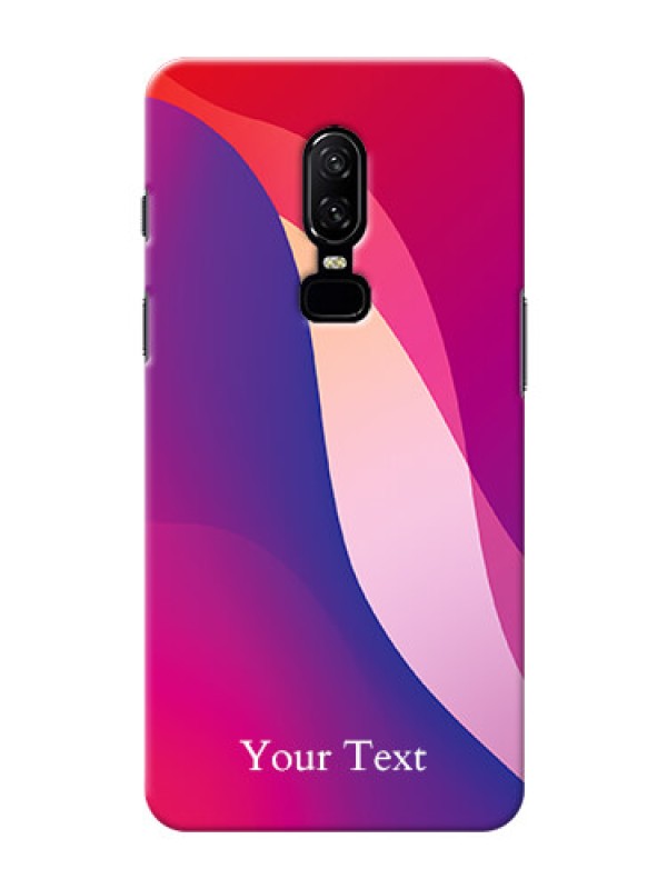 Custom OnePlus 6 Mobile Back Covers: Digital abstract Overlap Design