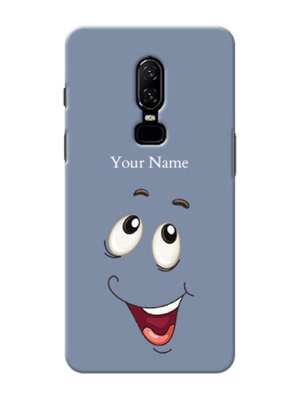 Custom OnePlus 6 Phone Back Covers: Laughing Cartoon Face Design