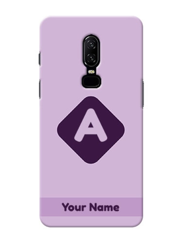 Custom OnePlus 6 Custom Mobile Case with Custom Letter in curved badge Design