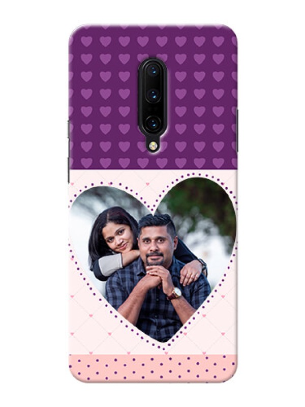 Custom OnePlus 7 Pro Mobile Back Covers: Violet Love Dots Design