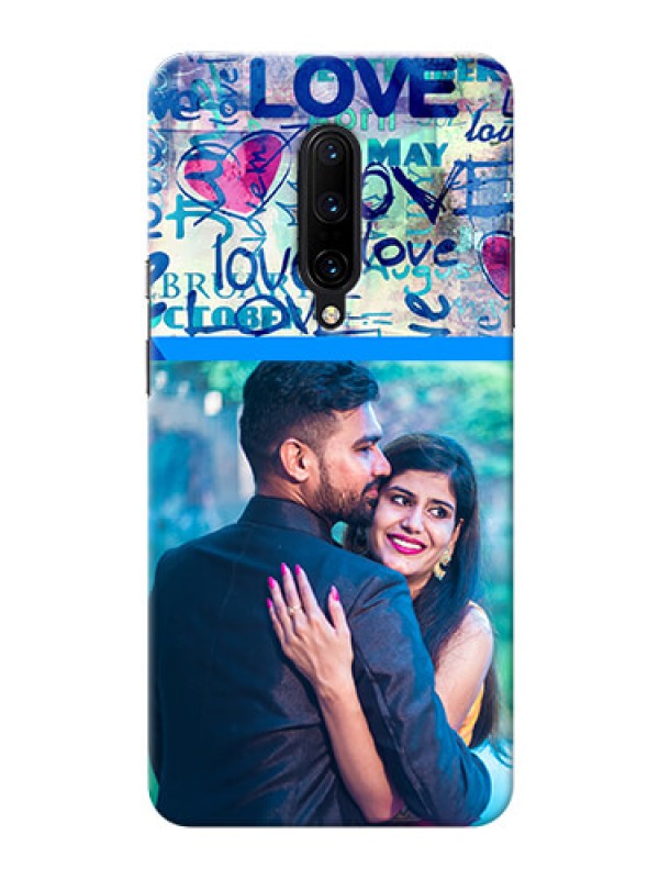 Custom OnePlus 7 Pro Mobile Covers Online: Colorful Love Design