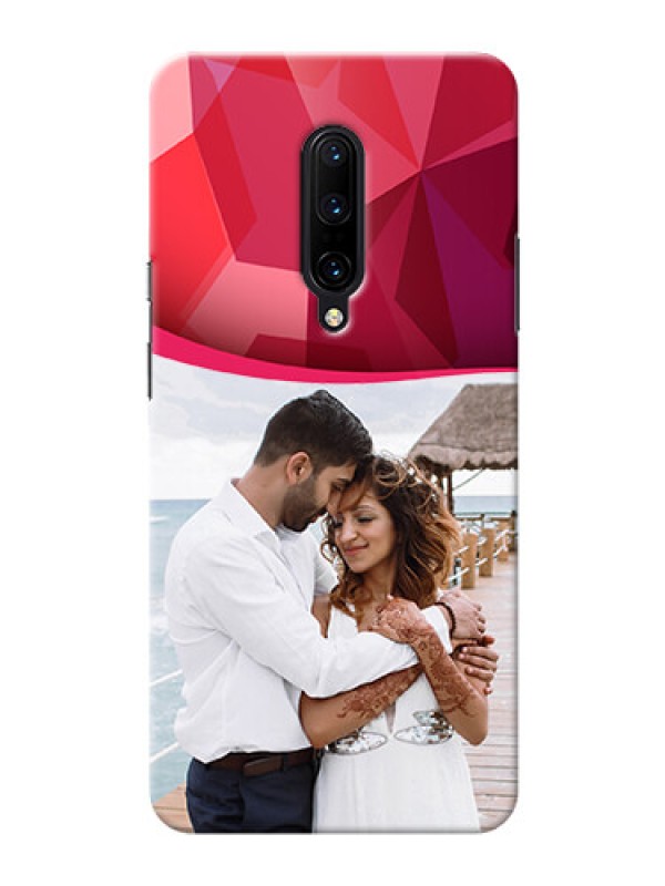 Custom OnePlus 7 Pro custom mobile back covers: Red Abstract Design