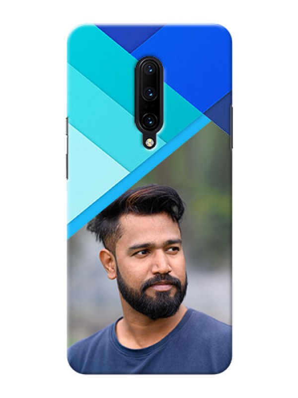 Custom OnePlus 7 Pro Phone Cases Online: Blue Abstract Cover Design