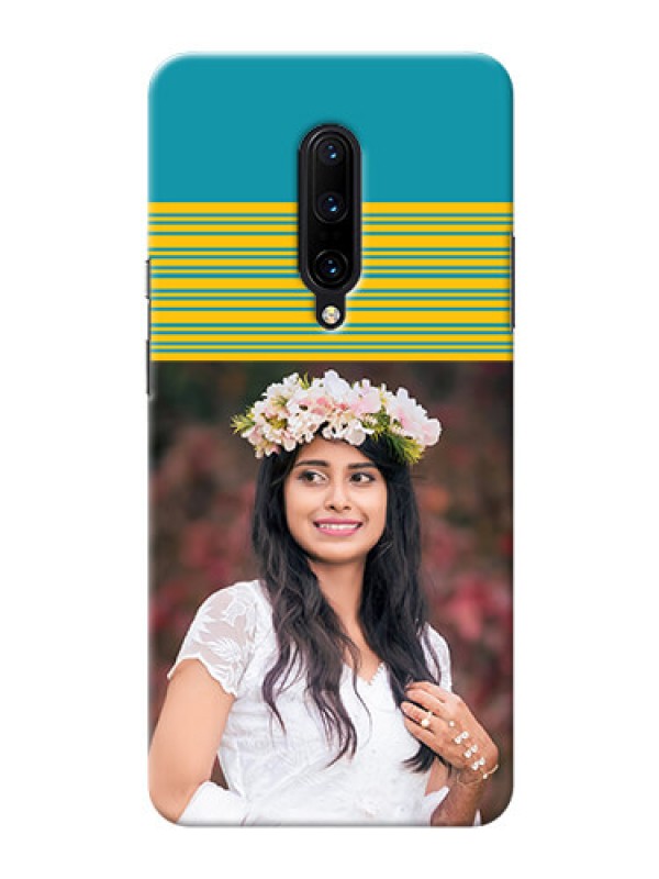 Custom OnePlus 7 Pro personalized phone covers: Yellow & Blue Design 