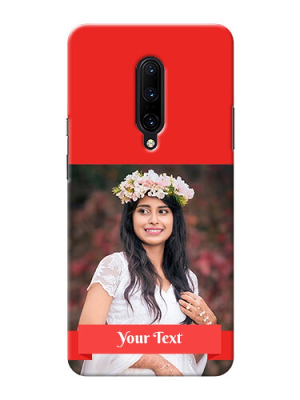 Custom OnePlus 7 Pro Personalised mobile covers: Simple Red Color Design