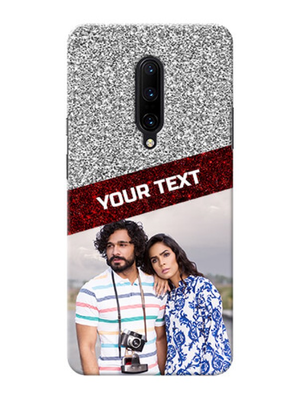 Custom OnePlus 7 Pro Mobile Cases: Image Holder with Glitter Strip Design