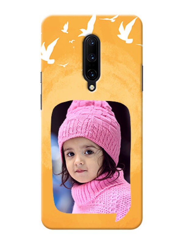 Custom OnePlus 7 Pro Phone Covers: Water Color Design with Bird Icons