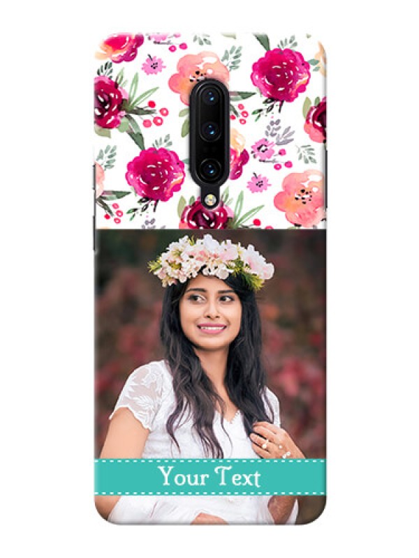 Custom OnePlus 7 Pro Personalized Mobile Cases: Watercolor Floral Design
