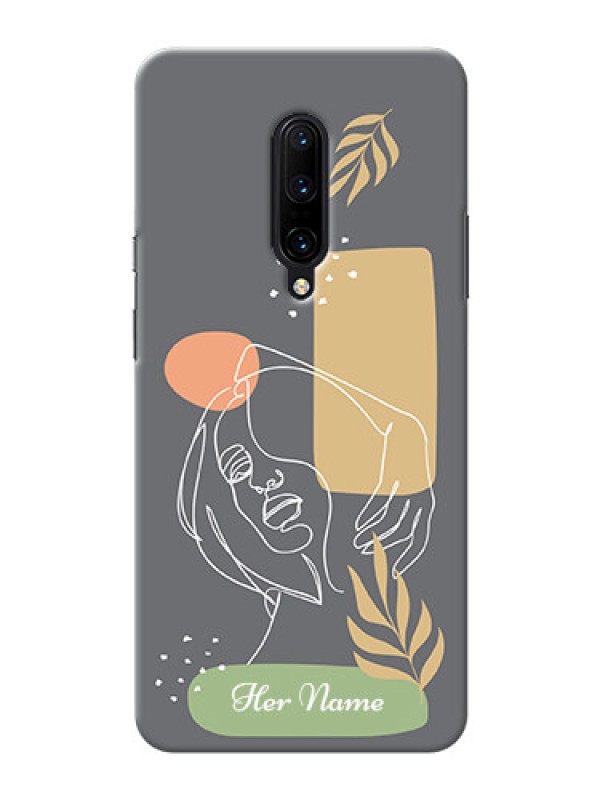 Custom OnePlus 7 Pro Phone Back Covers: Gazing Woman line art Design