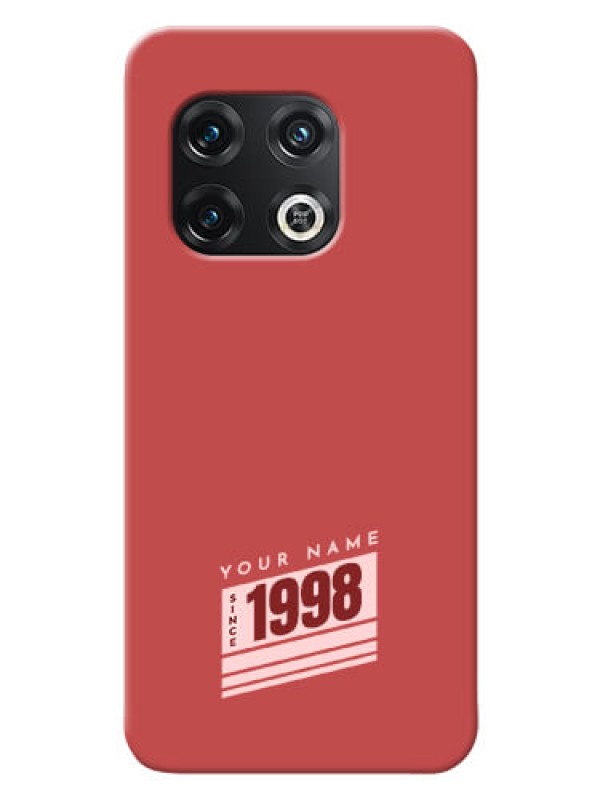 Custom OnePlus 10 Pro 5G Phone Back Covers: Red custom year of birth Design