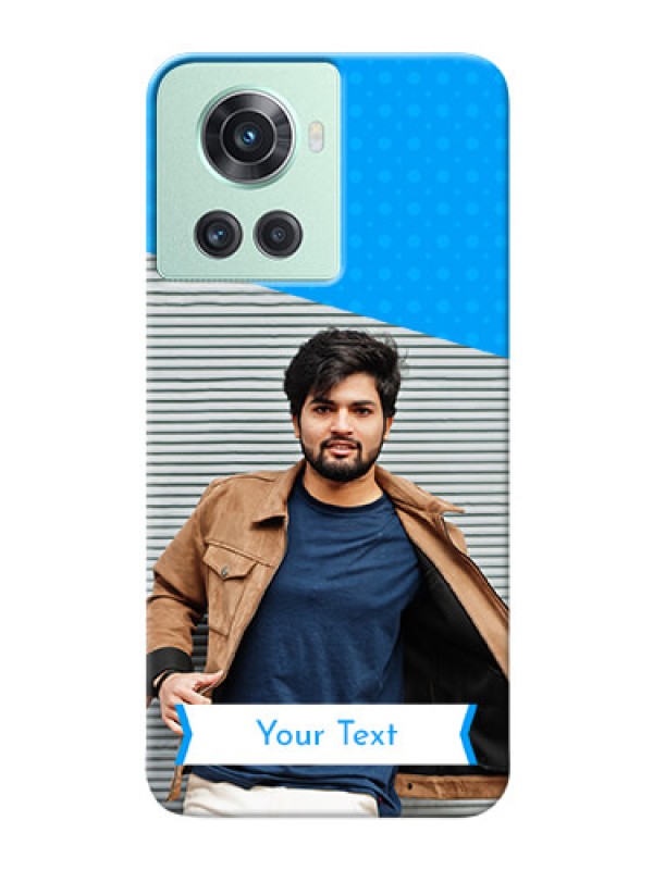 Custom OnePlus 10R 5G Personalized Mobile Covers: Simple Blue Color Dotted Design