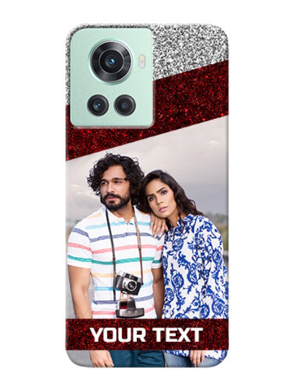 Custom OnePlus 10R 5G Mobile Cases: Image Holder with Glitter Strip Design