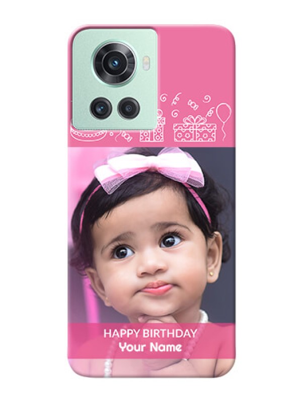 Custom OnePlus 10R 5G Custom Mobile Cover with Birthday Line Art Design