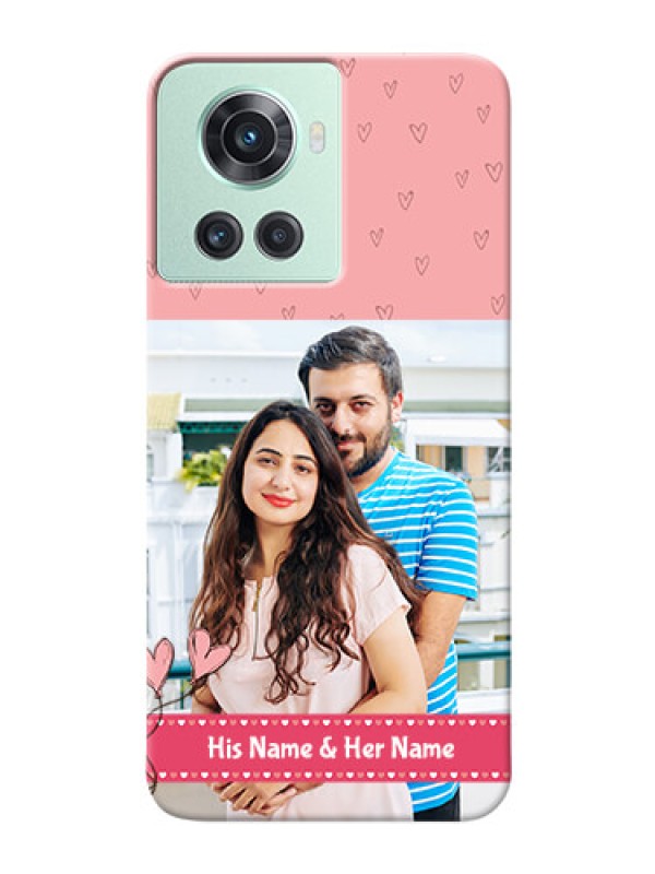 Custom OnePlus 10R 5G phone back covers: Love Design Peach Color