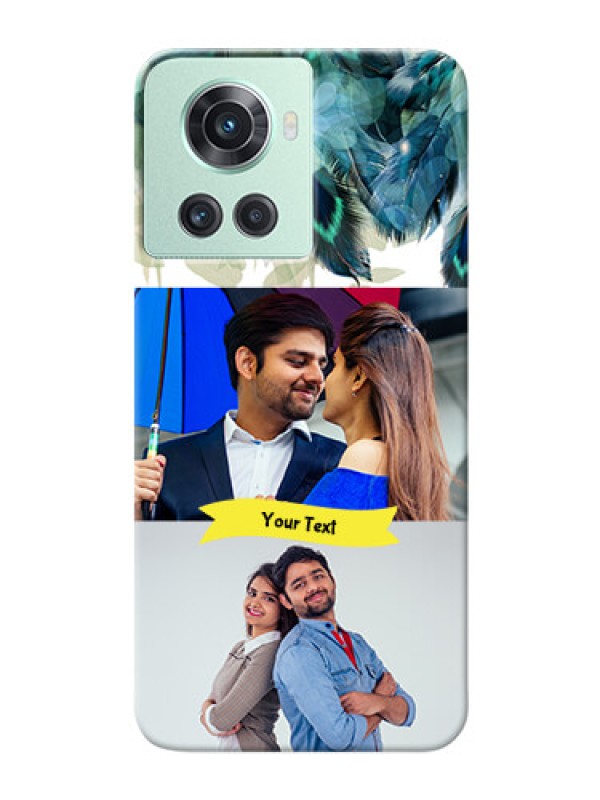 Custom OnePlus 10R 5G Phone Cases: Image with Boho Peacock Feather Design