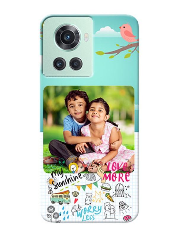 Custom OnePlus 10R 5G phone cases online: Doodle love Design