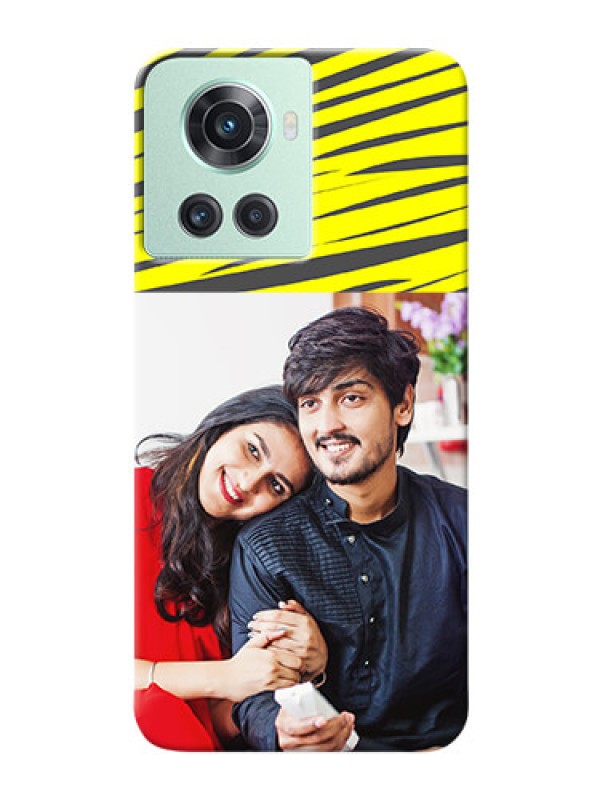 Custom OnePlus 10R 5G Personalised mobile covers: Yellow Abstract Design