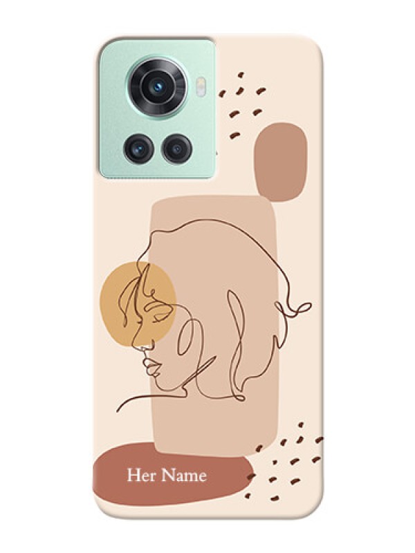 Custom OnePlus 10R 5G Custom Phone Covers: Calm Woman line art Design