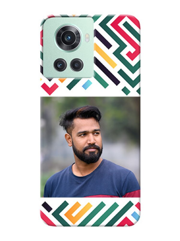 Custom OnePlus 10R 5G Custom Mobile Case with Colorful Maze Pattern Design