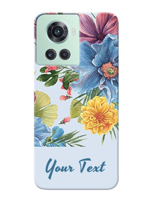 Custom OnePlus 10R 5G Custom Phone Cases: Stunning Watercolored Flowers Painting Design