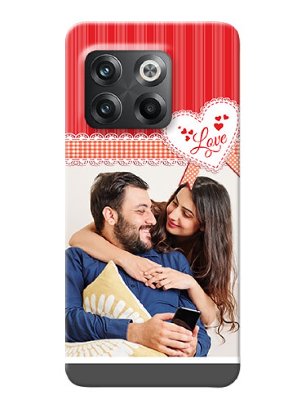 Custom OnePlus 10T 5G phone cases online: Red Love Pattern Design