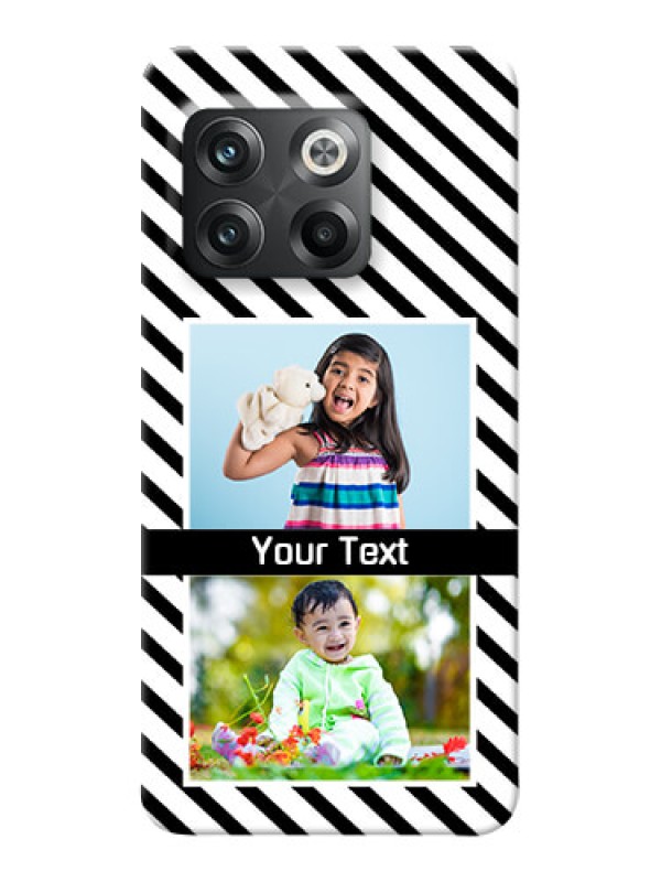 Custom OnePlus 10T 5G Back Covers: Black And White Stripes Design