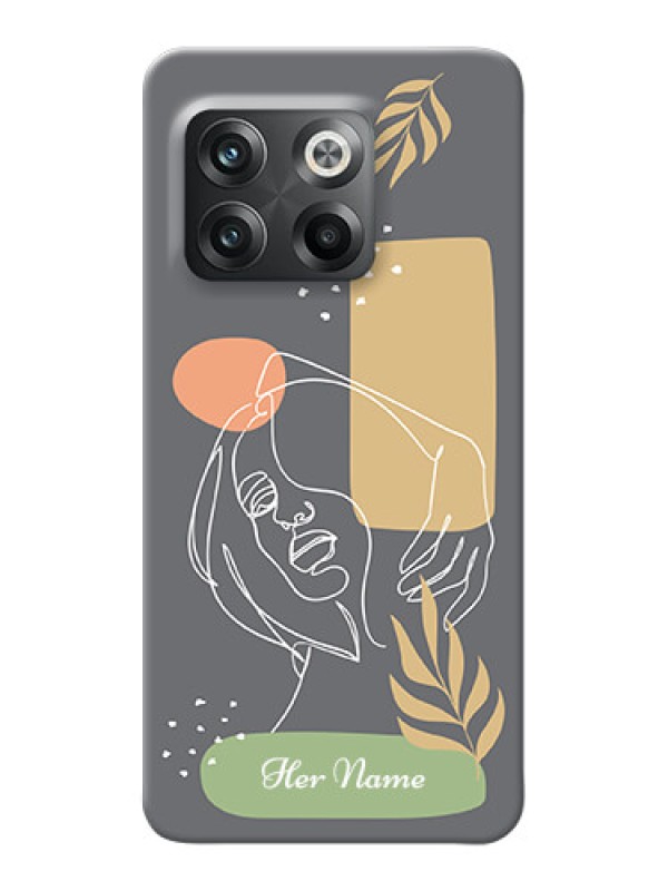 Custom OnePlus 10T 5G Phone Back Covers: Gazing Woman line art Design