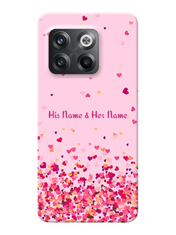 Custom OnePlus 10T 5G Phone Back Covers: Floating Hearts Design