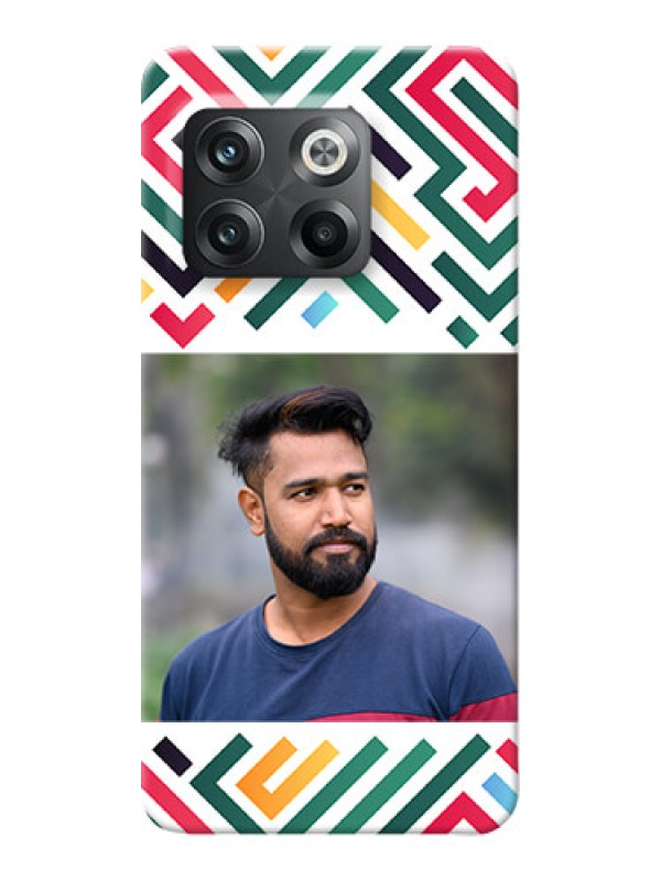 Custom OnePlus 10T 5G Custom Mobile Case with Colorful Maze Pattern Design