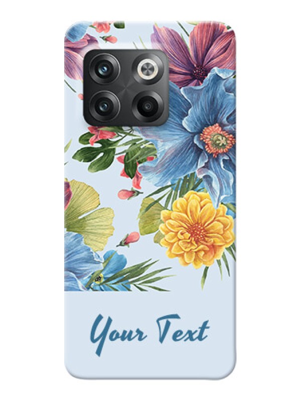 Custom OnePlus 10T 5G Custom Phone Cases: Stunning Watercolored Flowers Painting Design