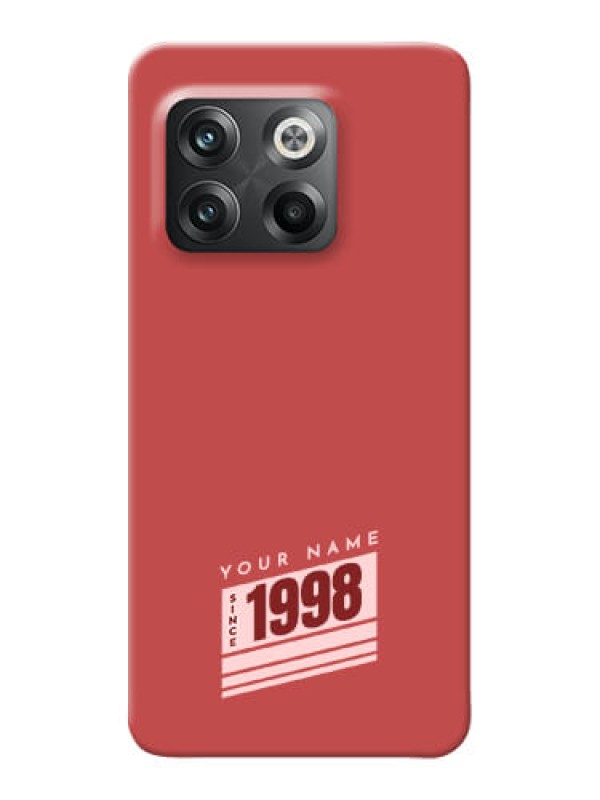 Custom OnePlus 10T 5G Phone Back Covers: Red custom year of birth Design
