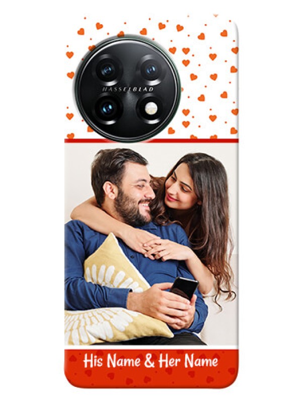 Custom OnePlus 11 5G Phone Back Covers: Orange Love Symbol Design