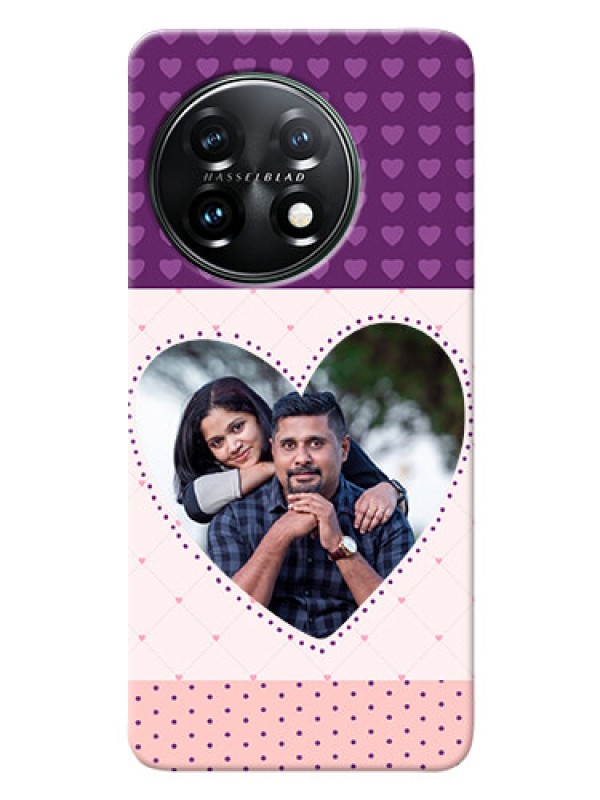 Custom OnePlus 11 5G Mobile Back Covers: Violet Love Dots Design