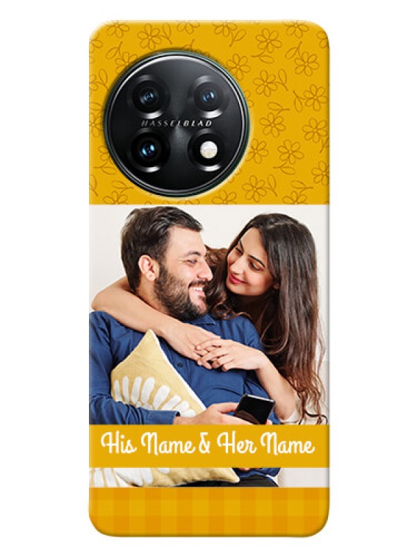 Custom OnePlus 11 5G mobile phone covers: Yellow Floral Design