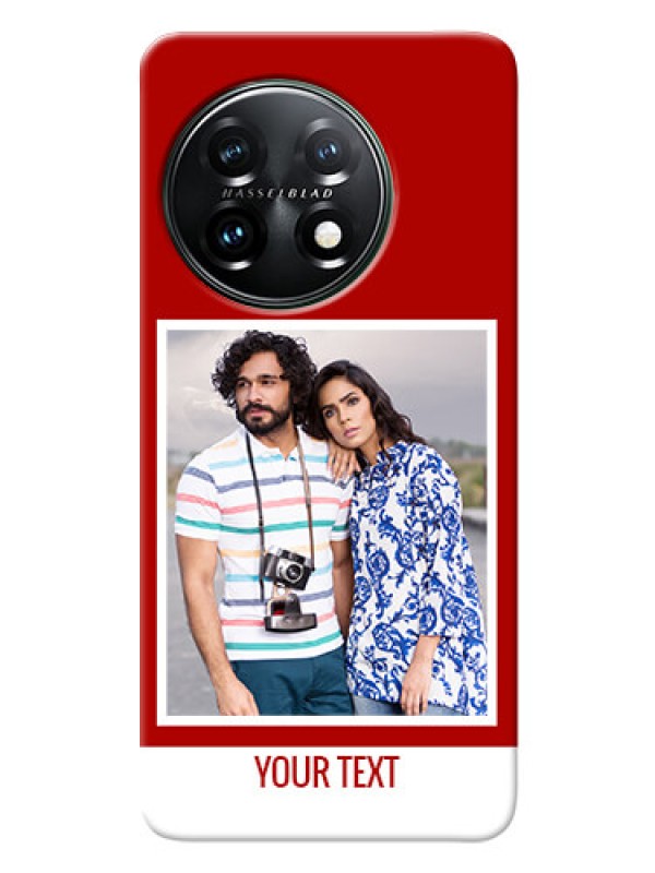 Custom OnePlus 11 5G mobile phone covers: Simple Red Color Design