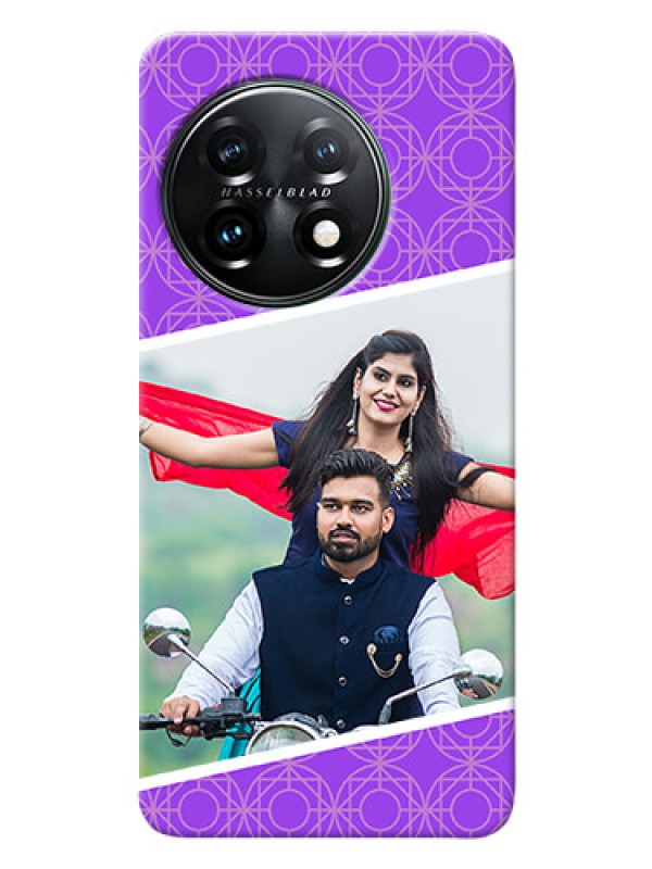 Custom OnePlus 11 5G mobile back covers online: violet Pattern Design