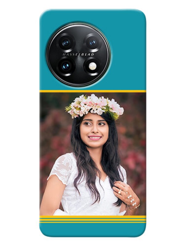 Custom OnePlus 11 5G personalized phone covers: Yellow & Blue Design 