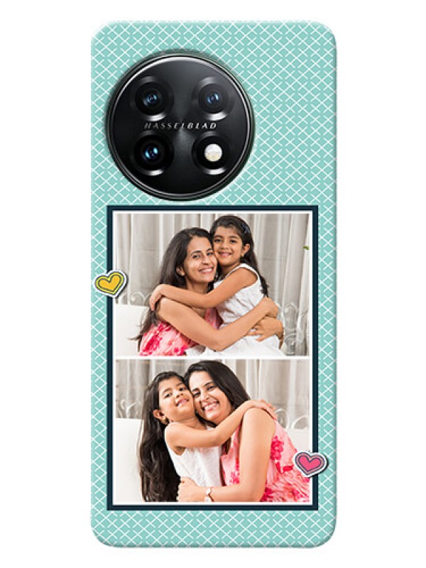 Custom OnePlus 11 5G Custom Phone Cases: 2 Image Holder with Pattern Design