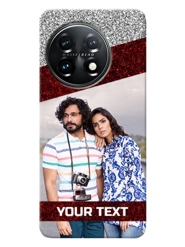Custom OnePlus 11 5G Mobile Cases: Image Holder with Glitter Strip Design