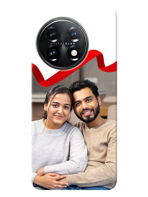 Custom OnePlus 11 5G custom phone cases: Red Ribbon Frame Design