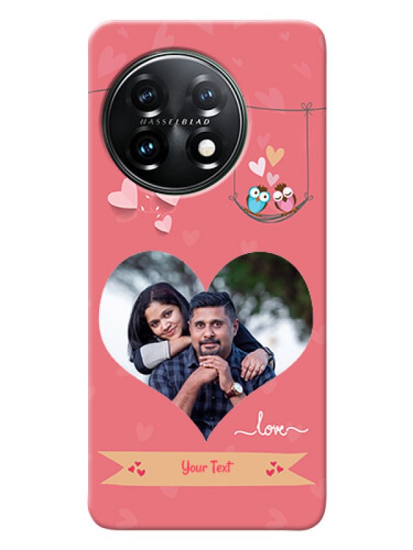 Custom OnePlus 11 5G custom phone covers: Peach Color Love Design 