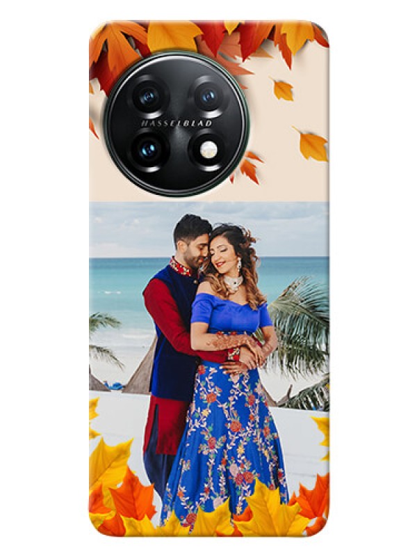 Custom OnePlus 11 5G Mobile Phone Cases: Autumn Maple Leaves Design