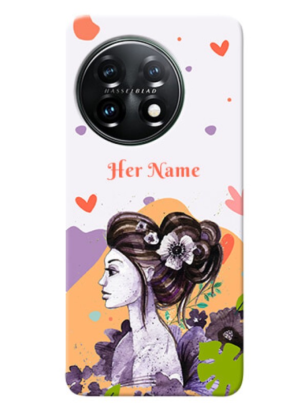 Custom OnePlus 11 5G Custom Mobile Case with Woman And Nature Design