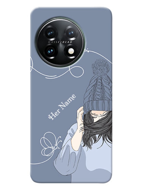 Custom OnePlus 11 5G Custom Mobile Case with Girl in winter outfit Design