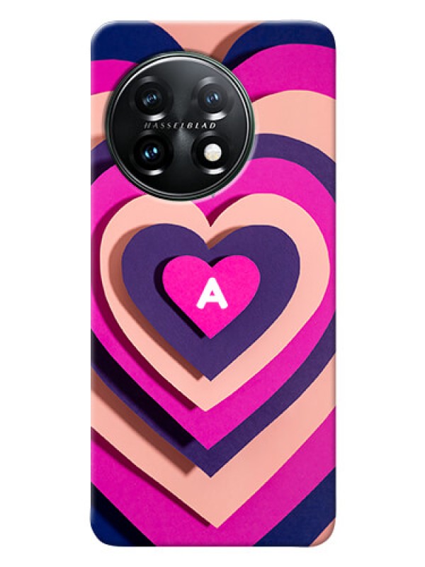Custom OnePlus 11 5G Custom Mobile Case with Cute Heart Pattern Design
