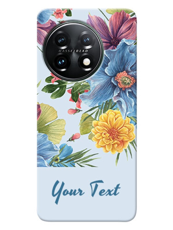 Custom OnePlus 11 5G Custom Phone Cases: Stunning Watercolored Flowers Painting Design